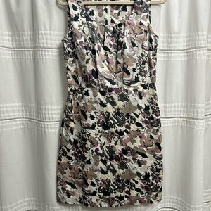 LOFT Purple & Gray Abstract Mini Dress